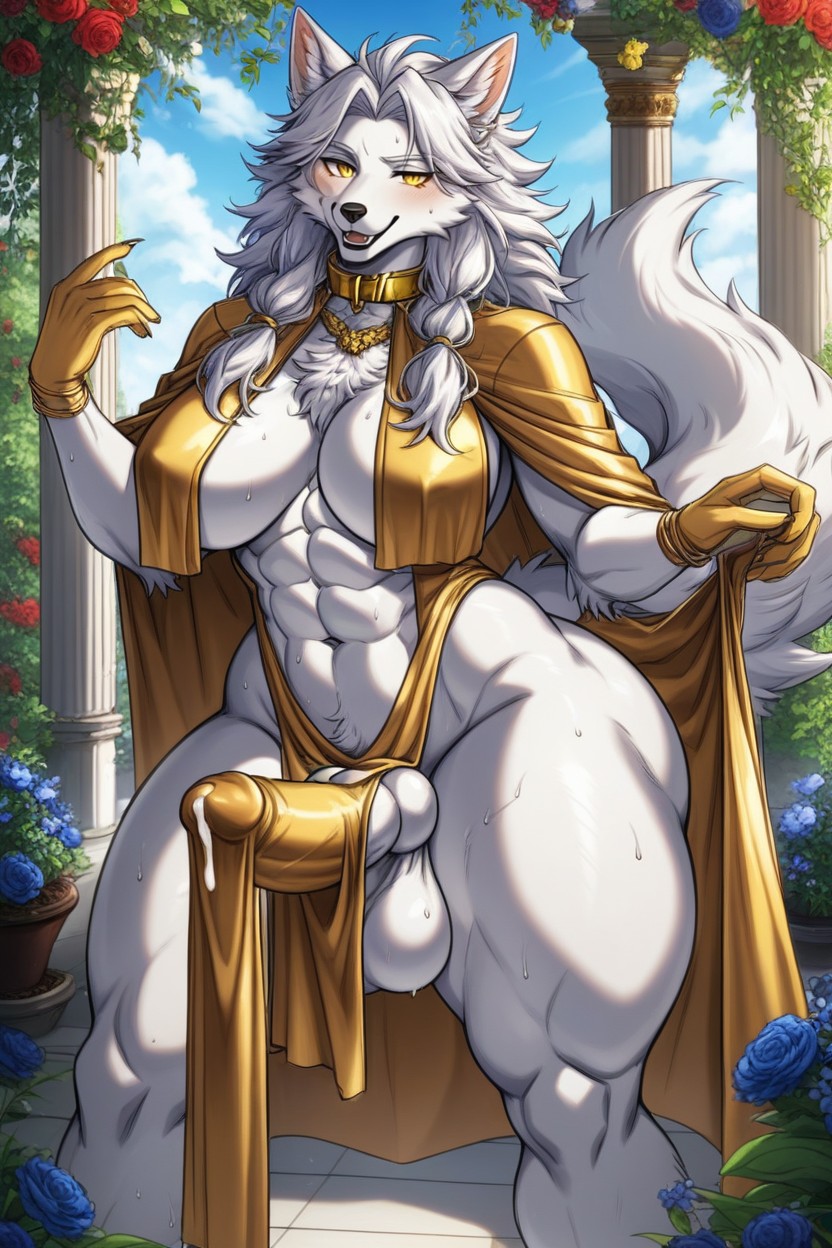 Bluish-black Lips, Body, Sunny Day Furry AI Porn
