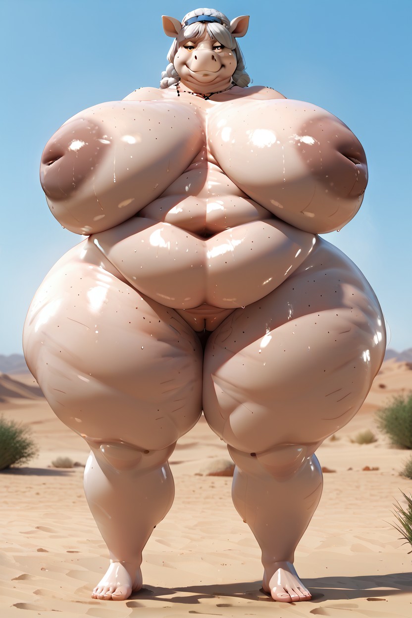 60+, Full Body, Hyper Fat Thighs Furry AI Porn