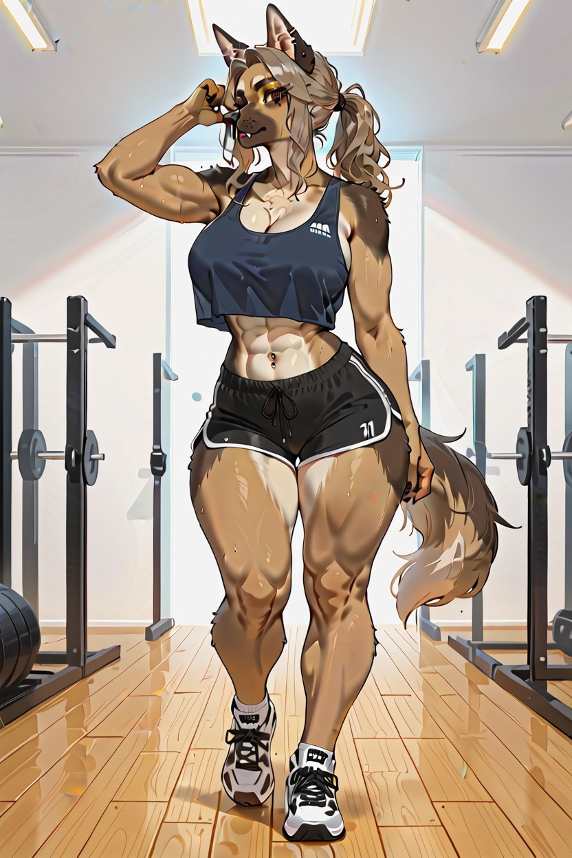 Dog, Tank Top, Swollen Balls Furry AI Porn