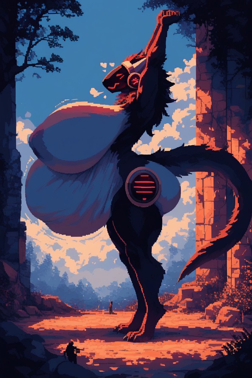 Side View, Female, Hyper Breast Expansion Furry AI Porn