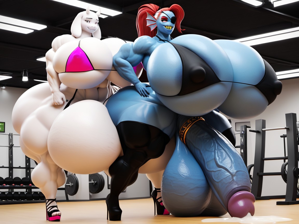 Holding Cock, Undyne From Undertale, Toriel From Undertale Furry AI Porn