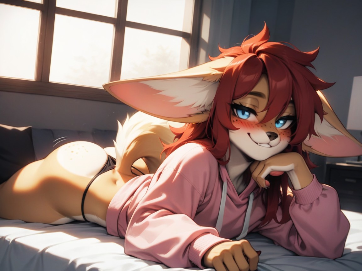 Bedroom, Blushing, Thong AI兽人黄片