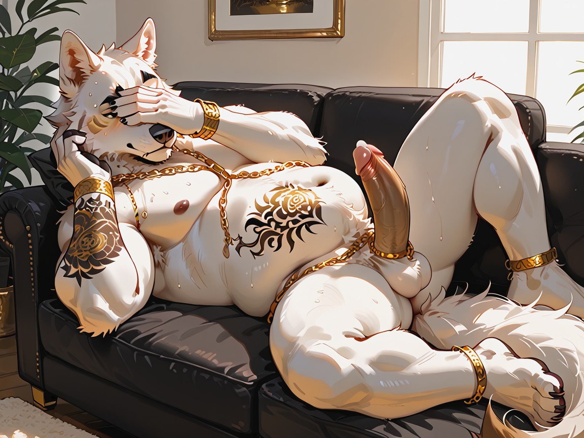 Laying Down On Sofa, 18+, Sweating AI兽人黄片