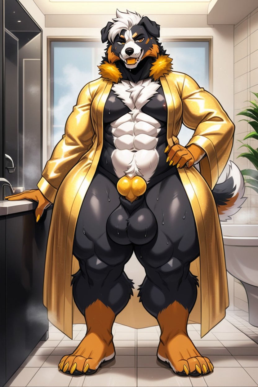 Body, Extremely Large Ass, Golden Nails Furry AI Porn