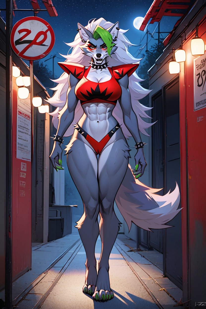 Roxanne Wolf’s Arm And Leg Pads, Being By Stranger, Toned Body Furry AI Porn