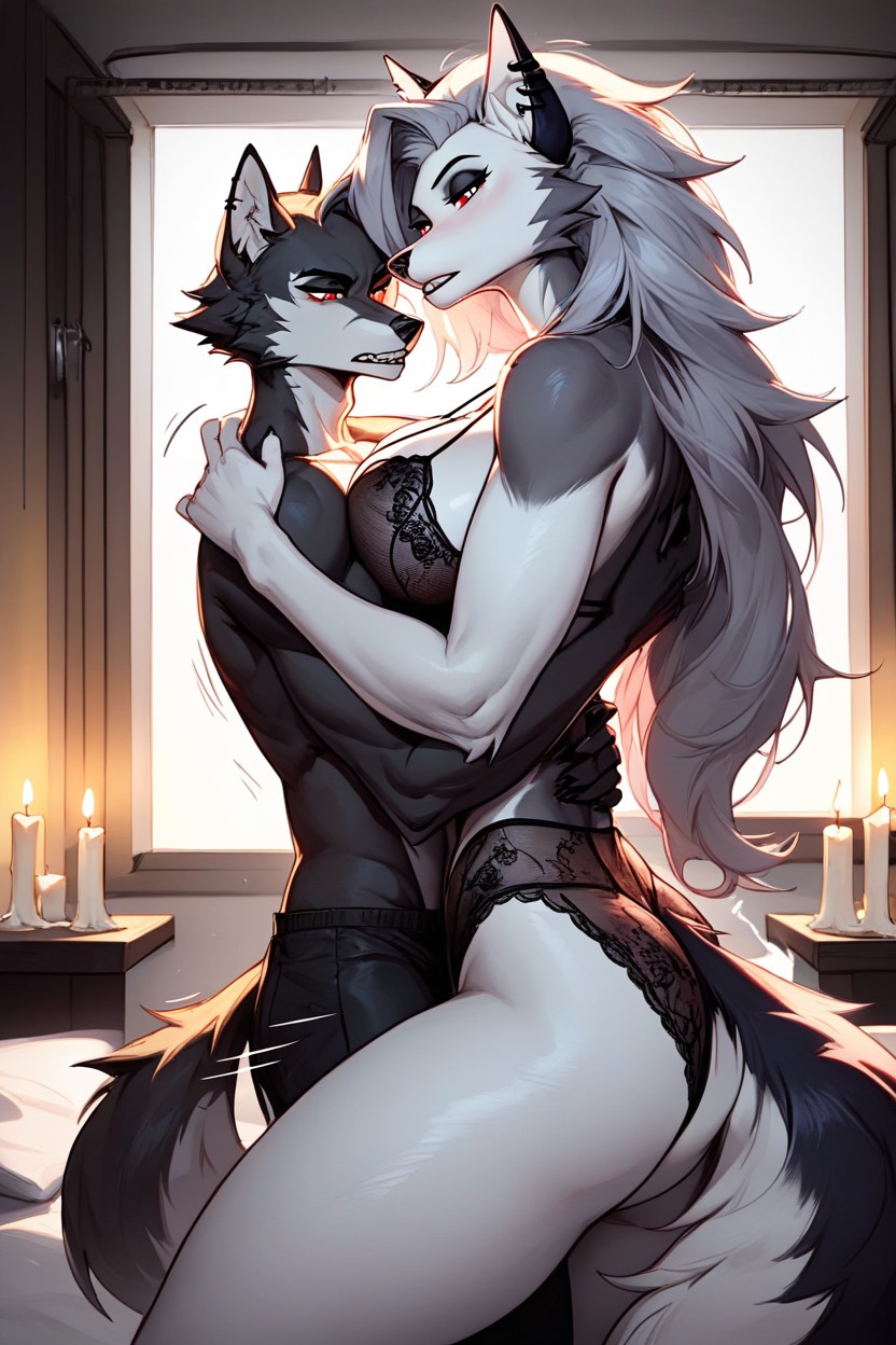 Beautiful Light, Dark Bedroom, Motion Lines Furry AI Porn