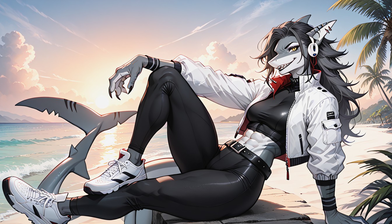 Fit, Thick Wrists, Black Arm Bands Furry AI Porn
