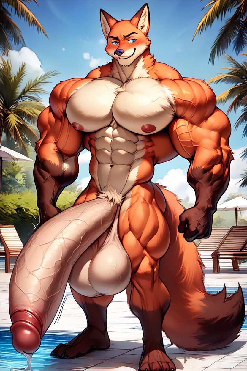 Non Stop Hyper Growth, Size Growth, Orange Fur Furry AI Porn