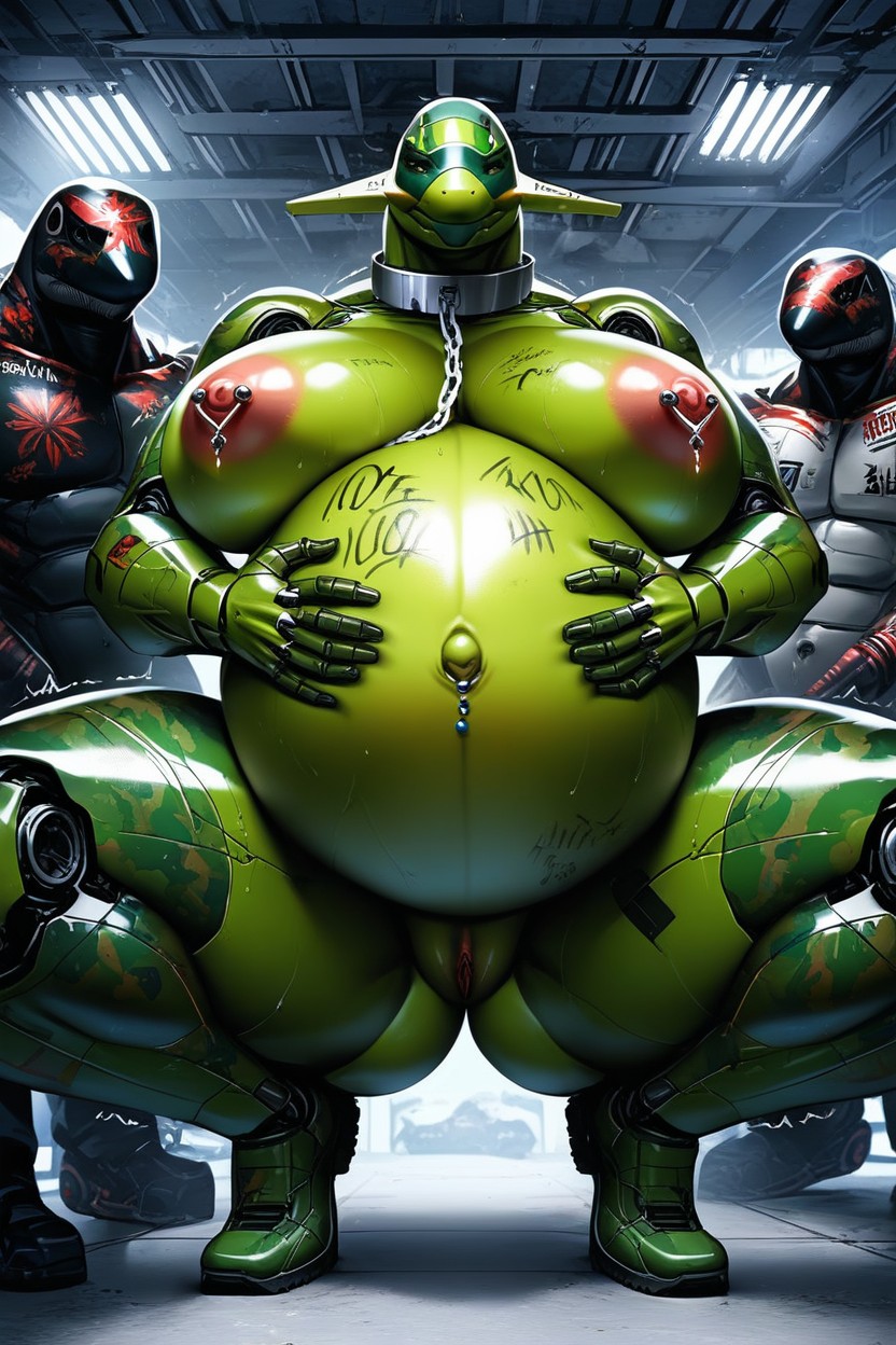 Breath, Hyper Huge Belly, Prison Furry AI Porn
