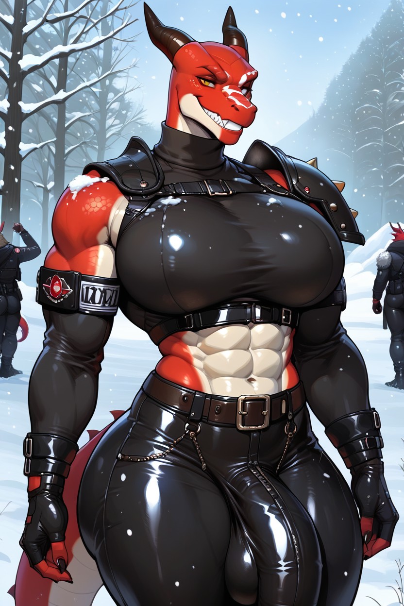 Culo Masivo, Glossy-rubber, Abs Furry IA