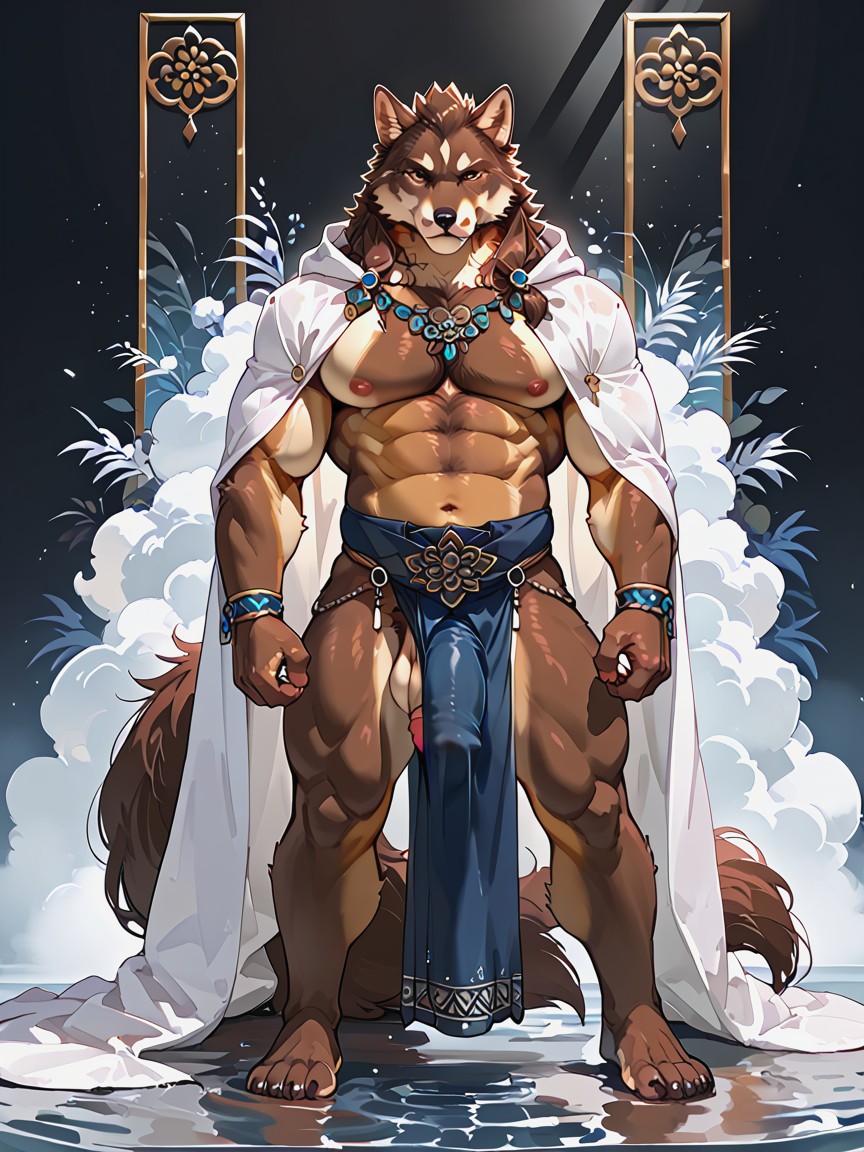 White Cloak, Bodybuilder, Fat Belly Furry AI Porn