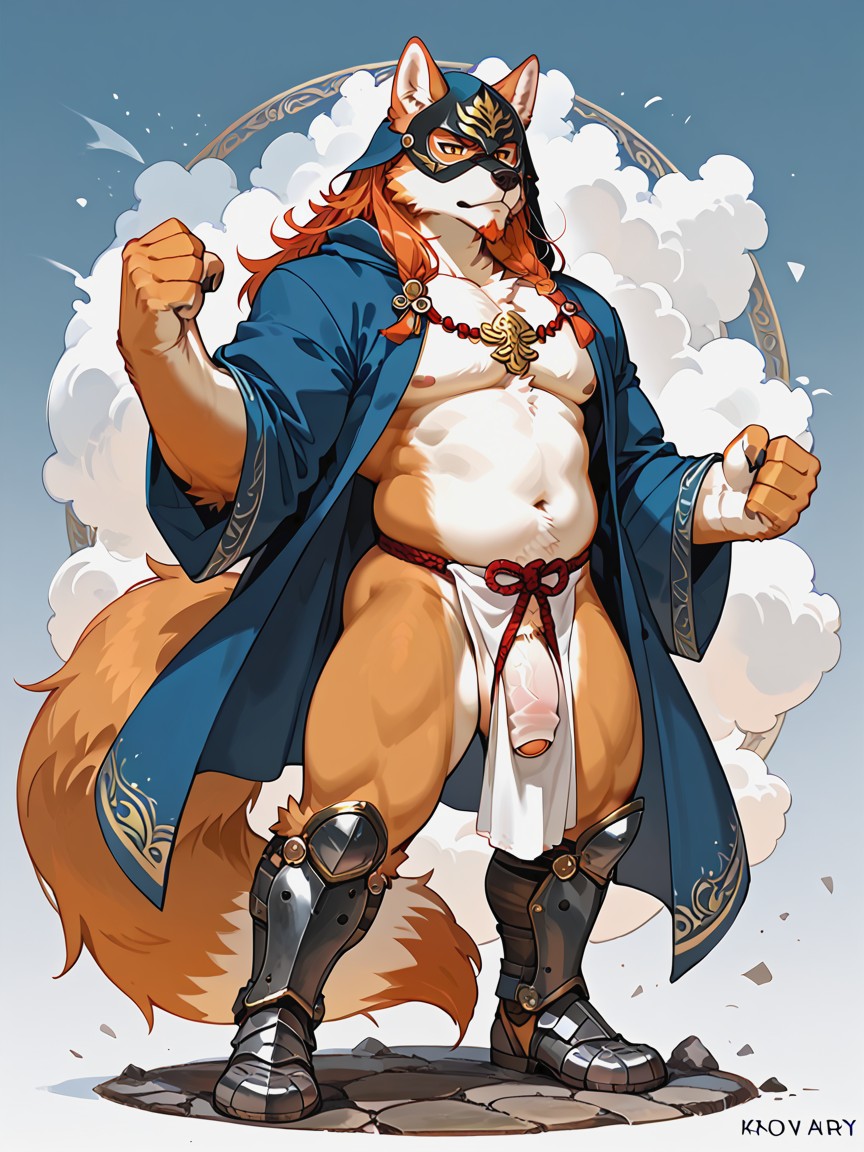 Slightly Round, Very Big Tail, Fluffy Fur Furry AI Porn