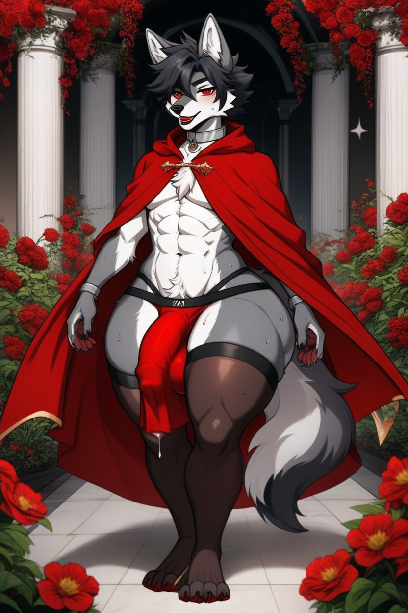 Top To Bottom, Garden With Marble Pillars, Small Breasts Furry AI Porn
