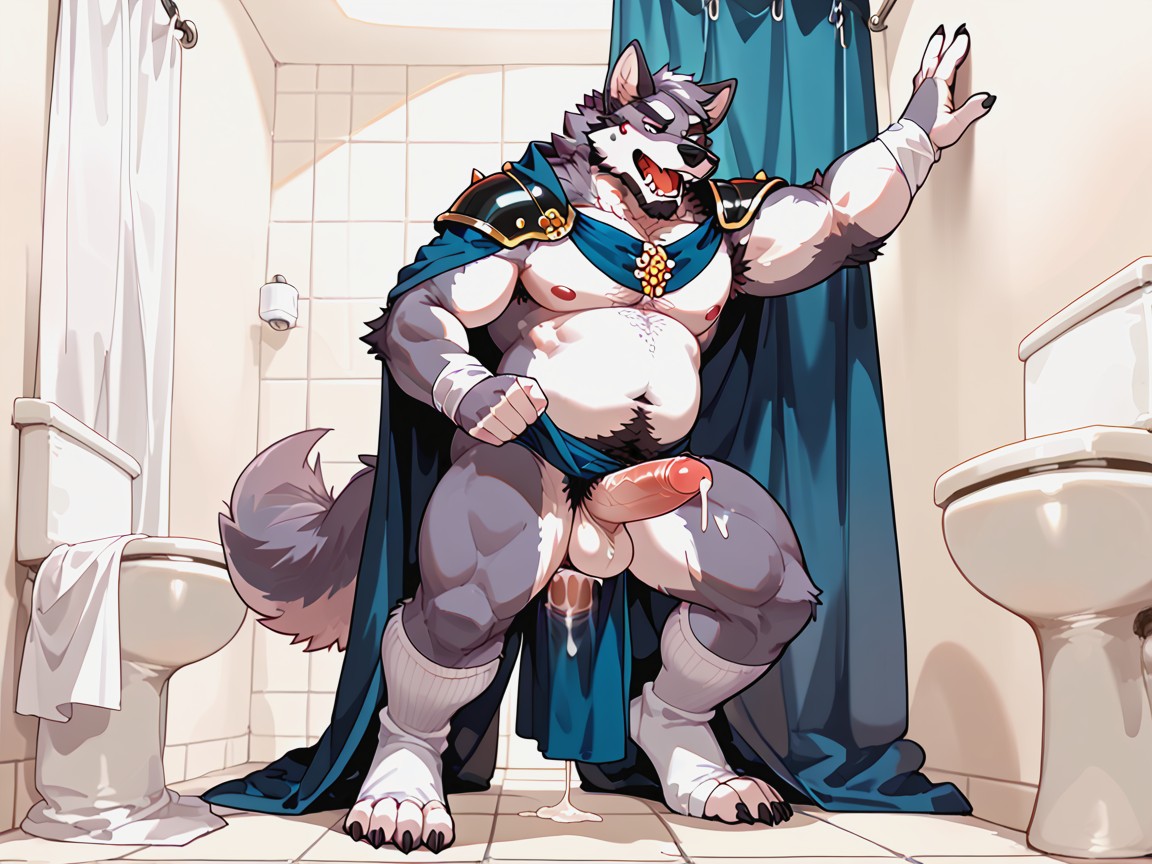 Medium Penis Size, Very Hairy Body, Loose Clothes Furry IA