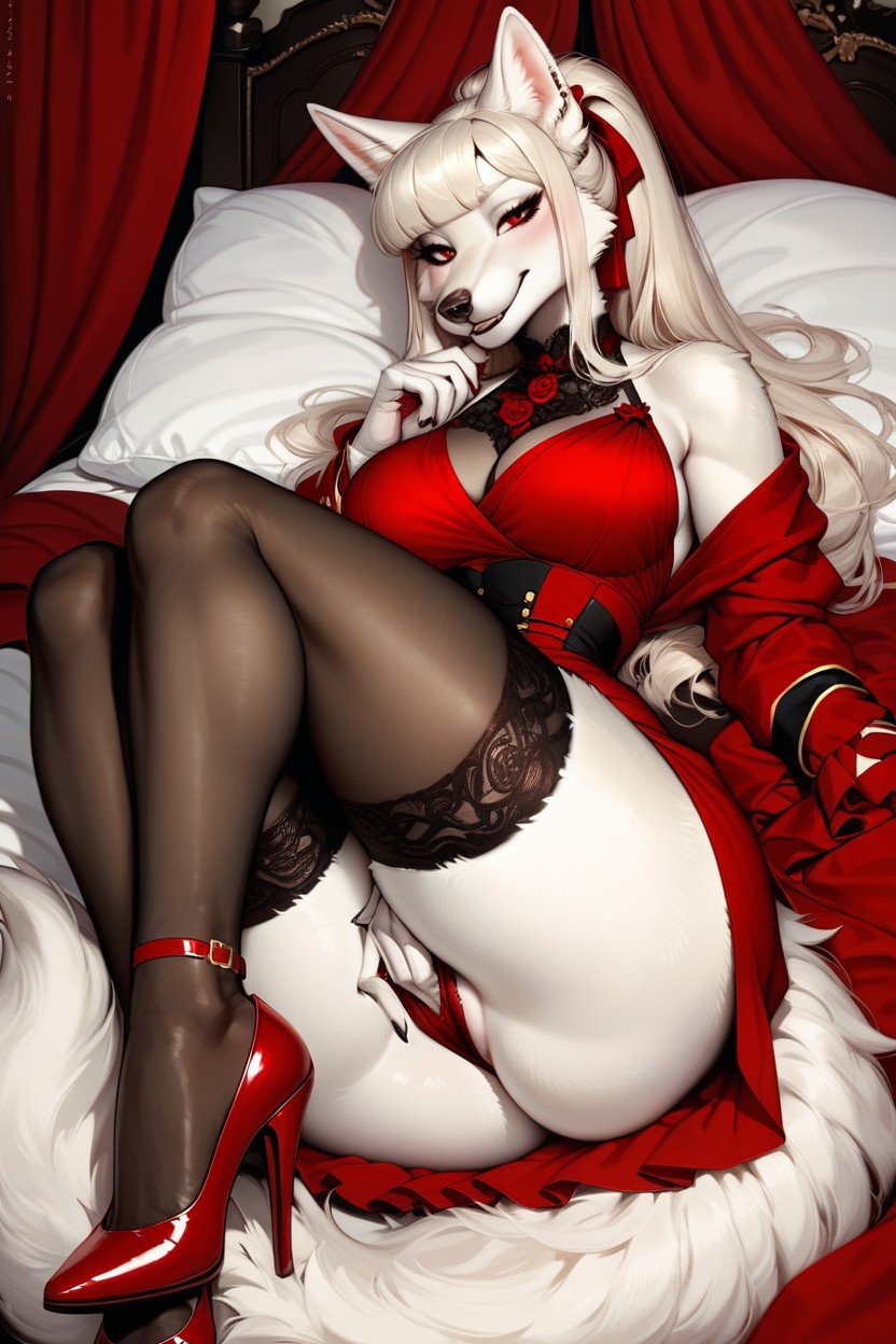 She Is Regal And Refined, Female Masturbation, Fit Furry AI Porn