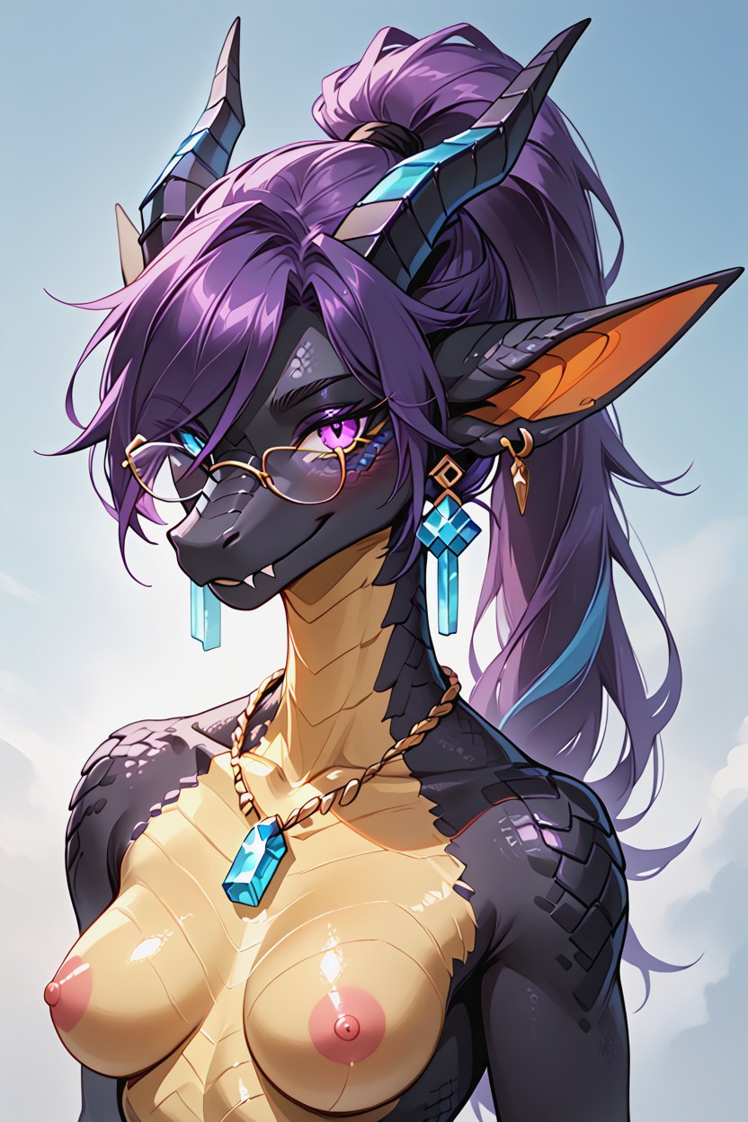 Ponytail, Ender Dragon From Minecraft, Detailed Furry AI Porn