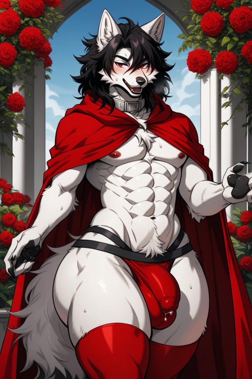 Garden, Black Fur, Paradise Setting ファーリーAIエロ