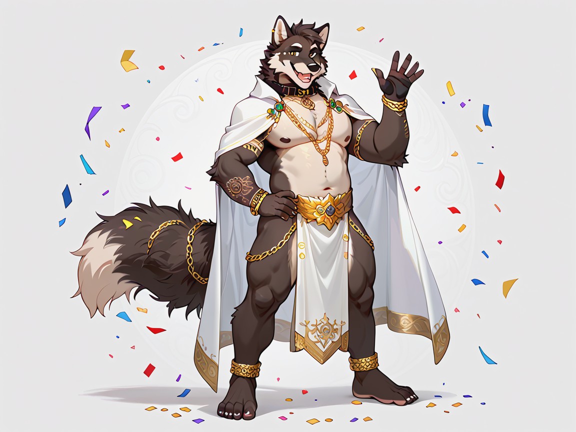 Very Fuzzy Fluffy Dense Beard, Confetti, Big Tail Furry AI Porn