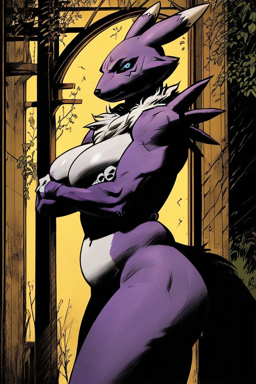 Enhancing The Edgy And Bold Aesthetic Of The Artwork, Thick, With An Emphasis On Her Full Furry AI Porn