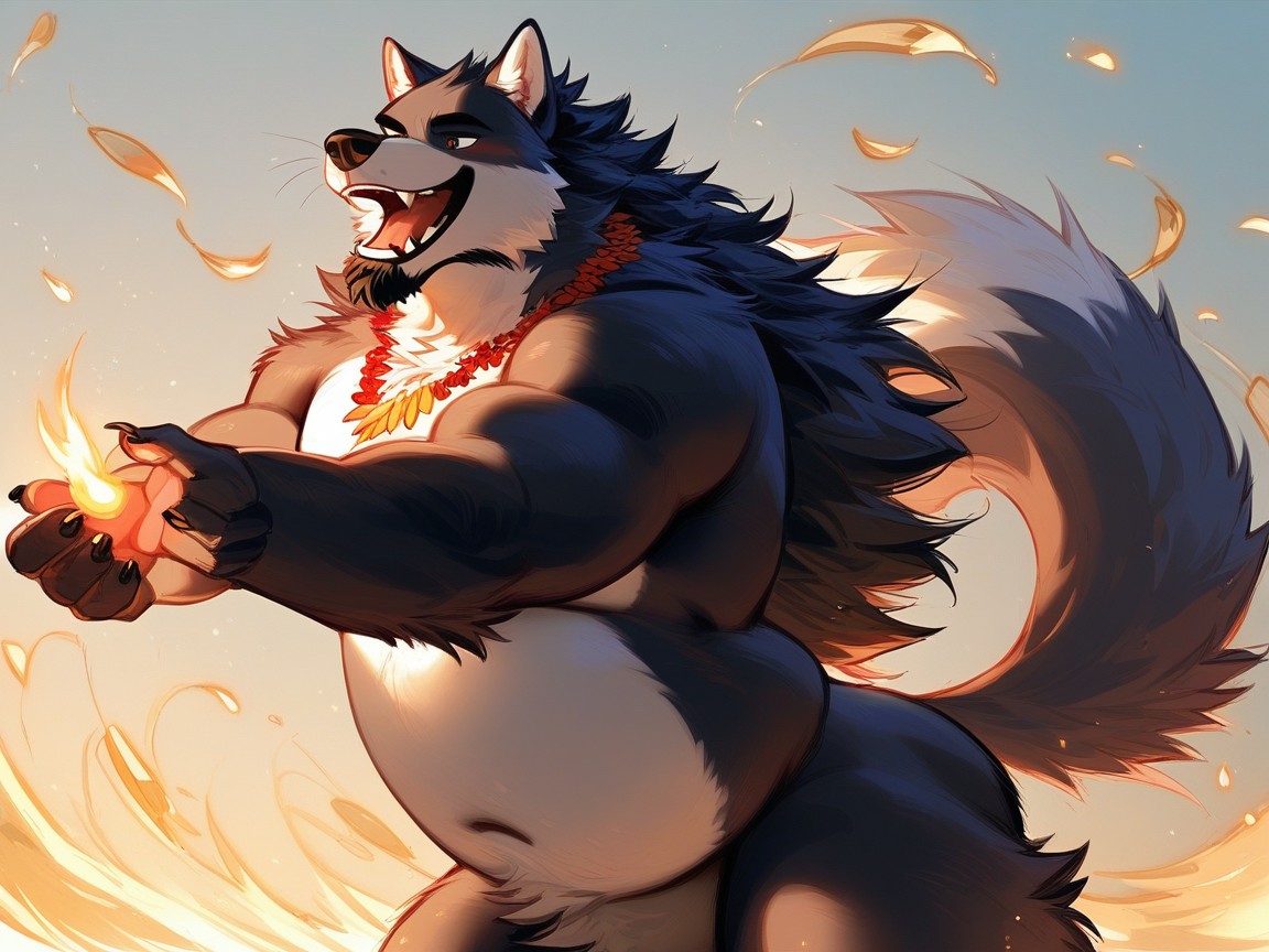 Dynamic Pose, Beefy, 18+ Furry AI Porn