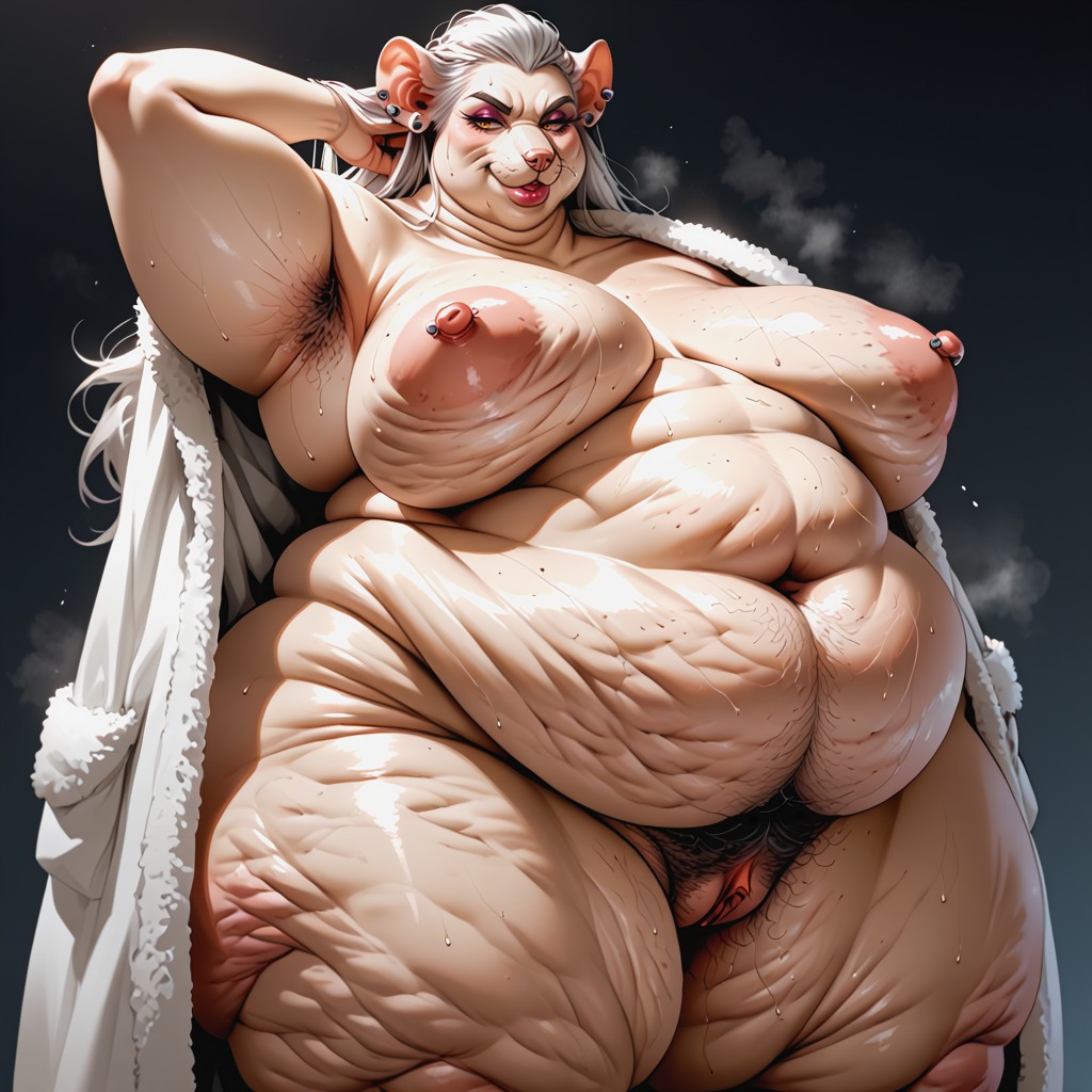 Graying Hair, Thick Nipples, Dimply Belly AI獸人黃片