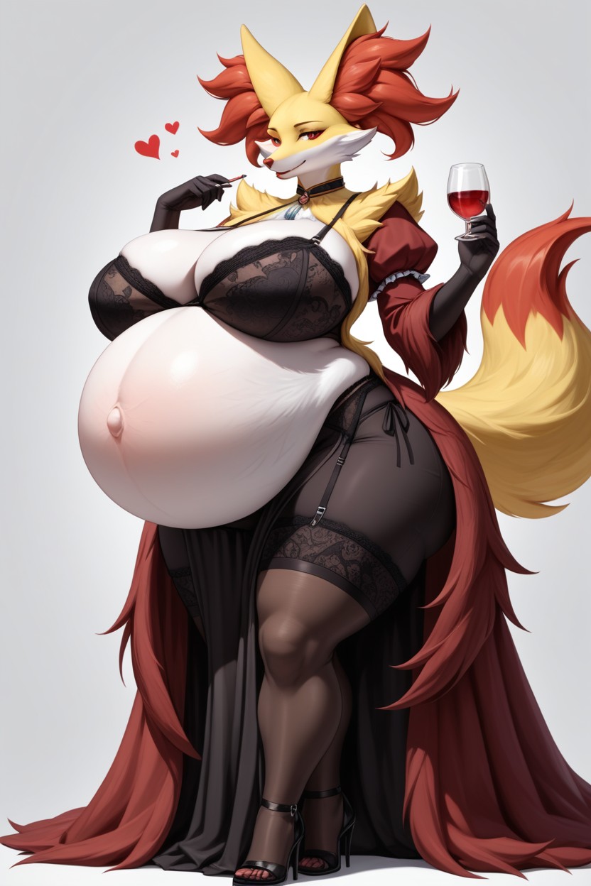 Barmaid Uniform, 18+, Delphox Furry AI Porn
