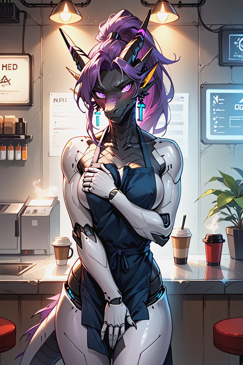 Embarrassed, At Coffee Shop, Shy Furry AI Porn