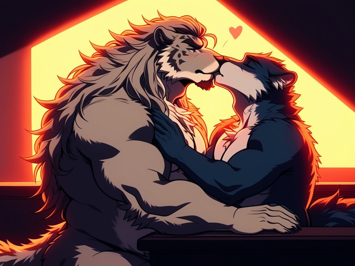 Flustered, Dense Tail, Beefy Furry AI Porn