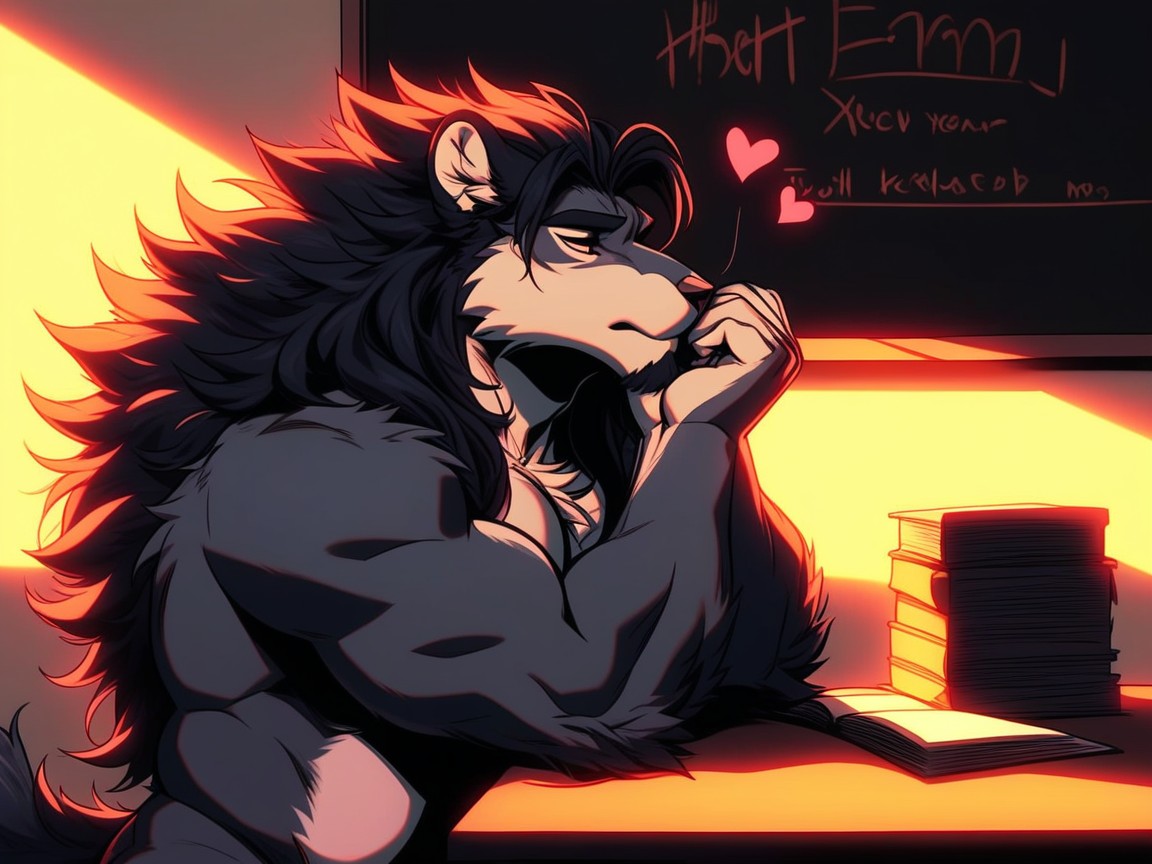 Beefy, Side View, Shy Furry IA