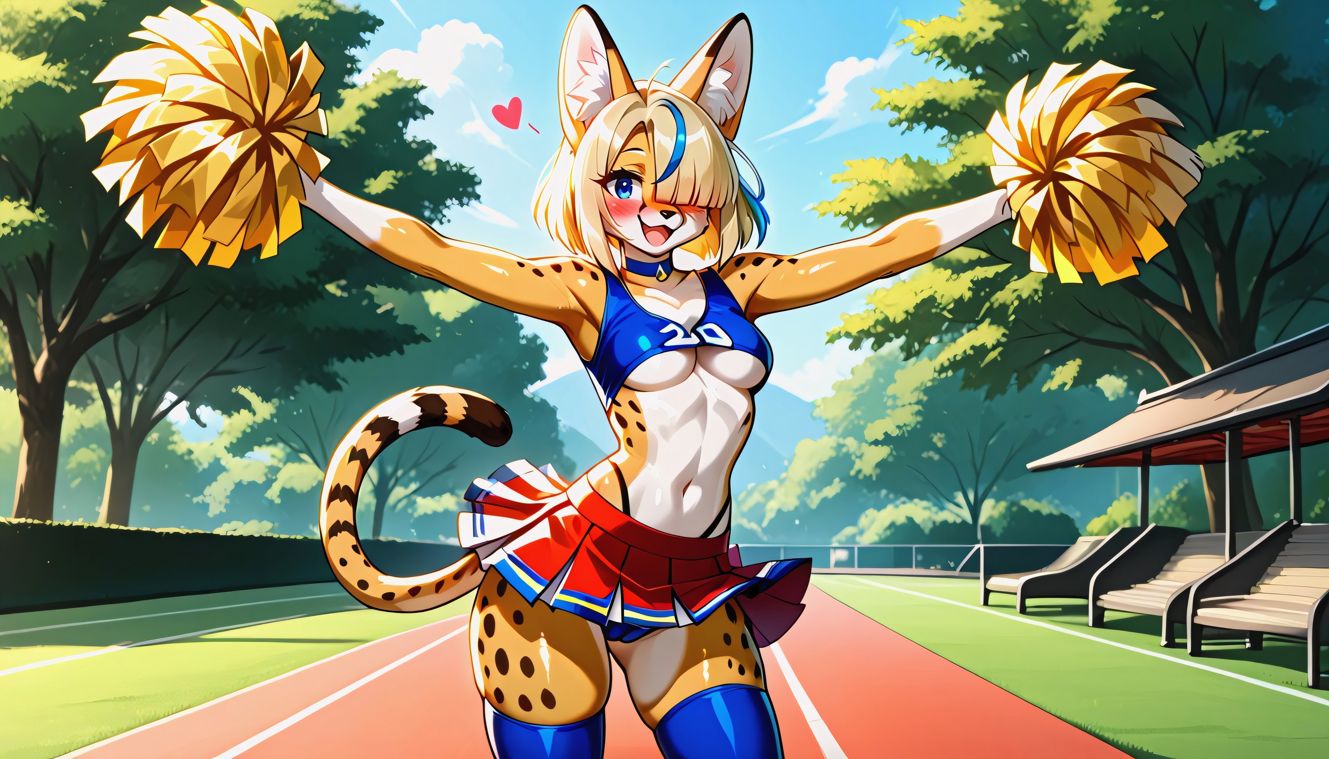 Blonde Hair, Surprised, Park Furry AI Porn