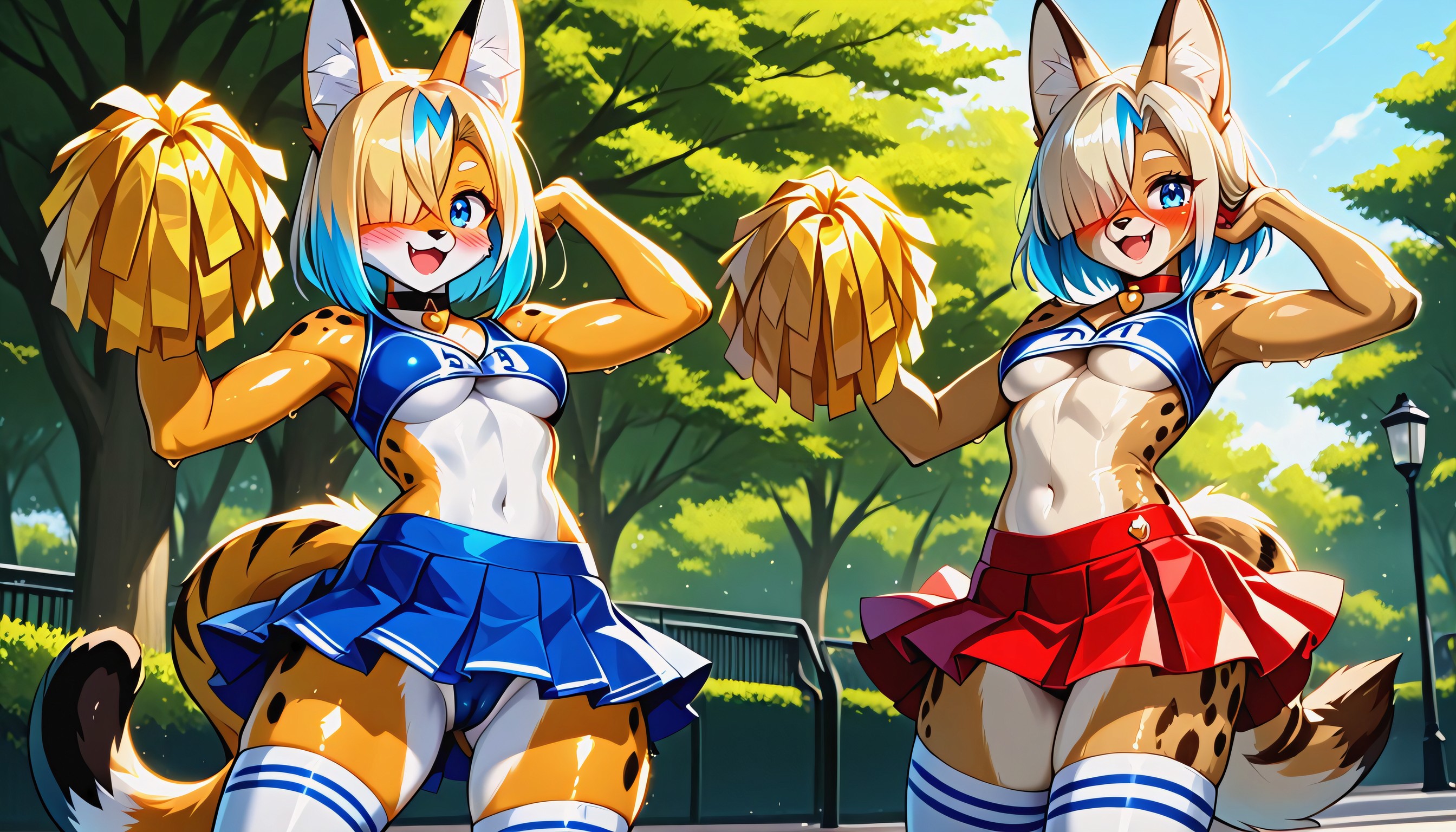Underboob, Small Breasts, Thigh Highs Furry AI Porn