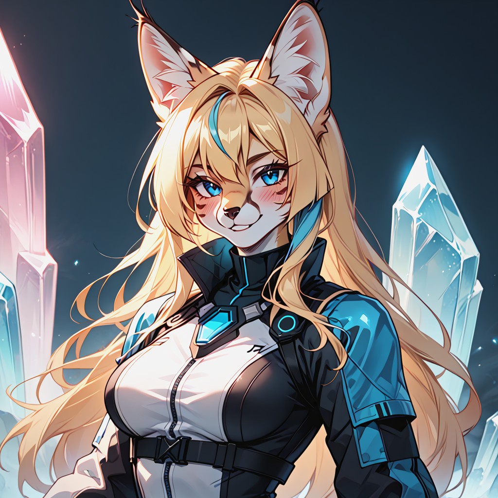 Asymmetrical Outfit, Sleek Design, Female Furry AI Porn