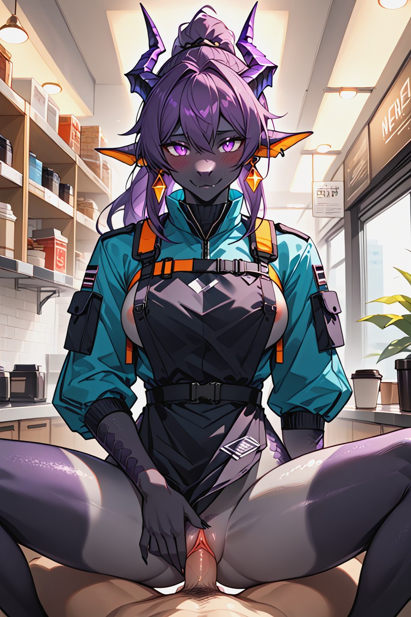 Fit, Earrings, Cinematic Furry AI Porn