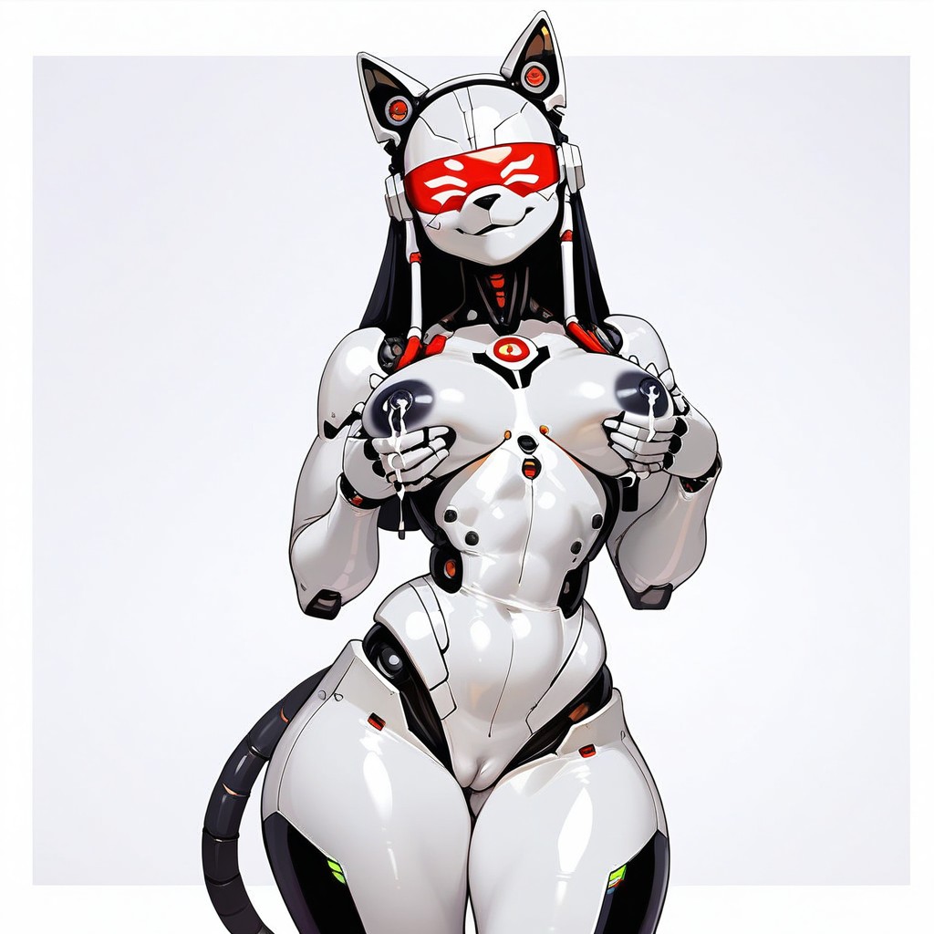 Silicone Joints, Torso, Grabbing Boobs Furry AI Porn