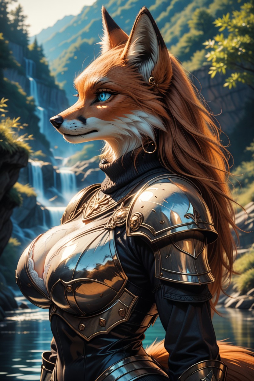 Blue Eyes, Head Back, 18+ Furry AI Porn
