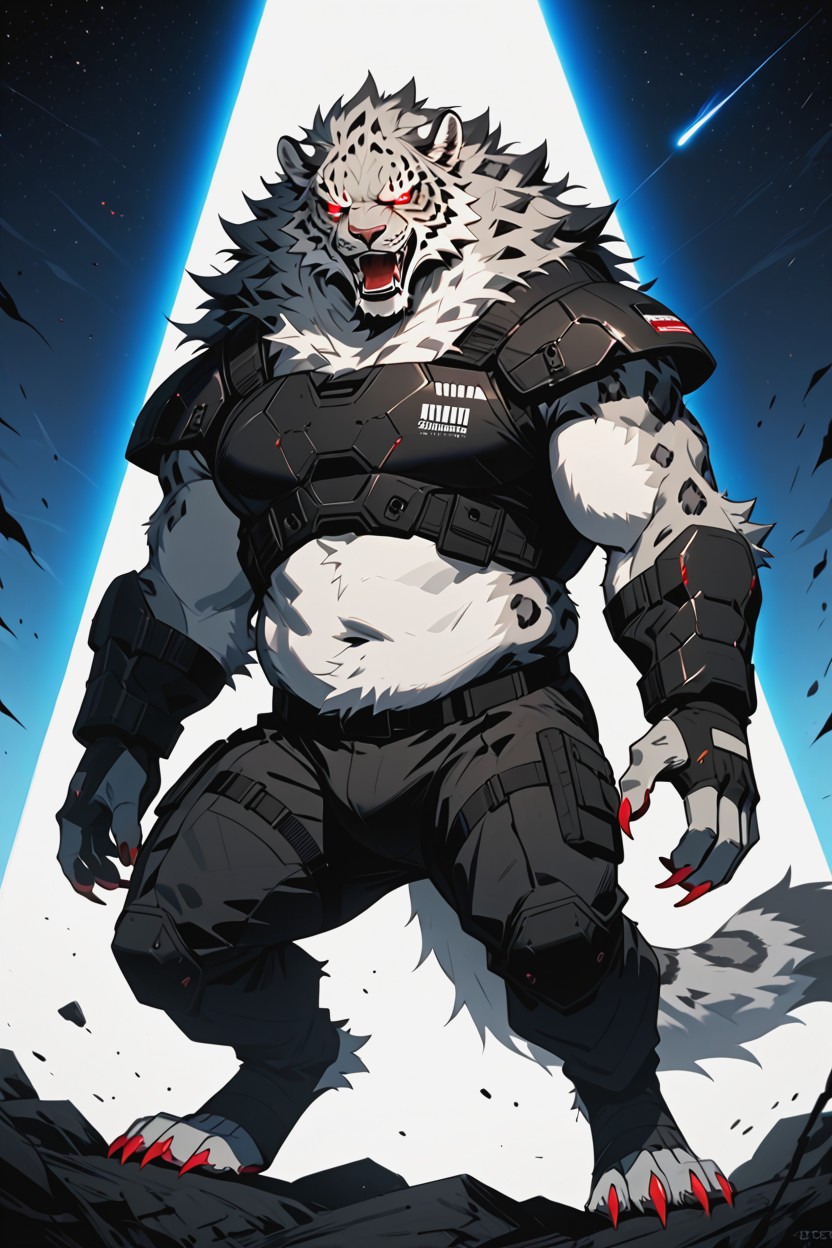 Cuerpo Completo, Armadura, Open Mouth Furry IA