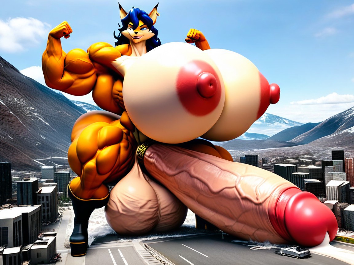 Hyper Testicles, Platform High Heel Boots, Thick Thighs Porno IA furry