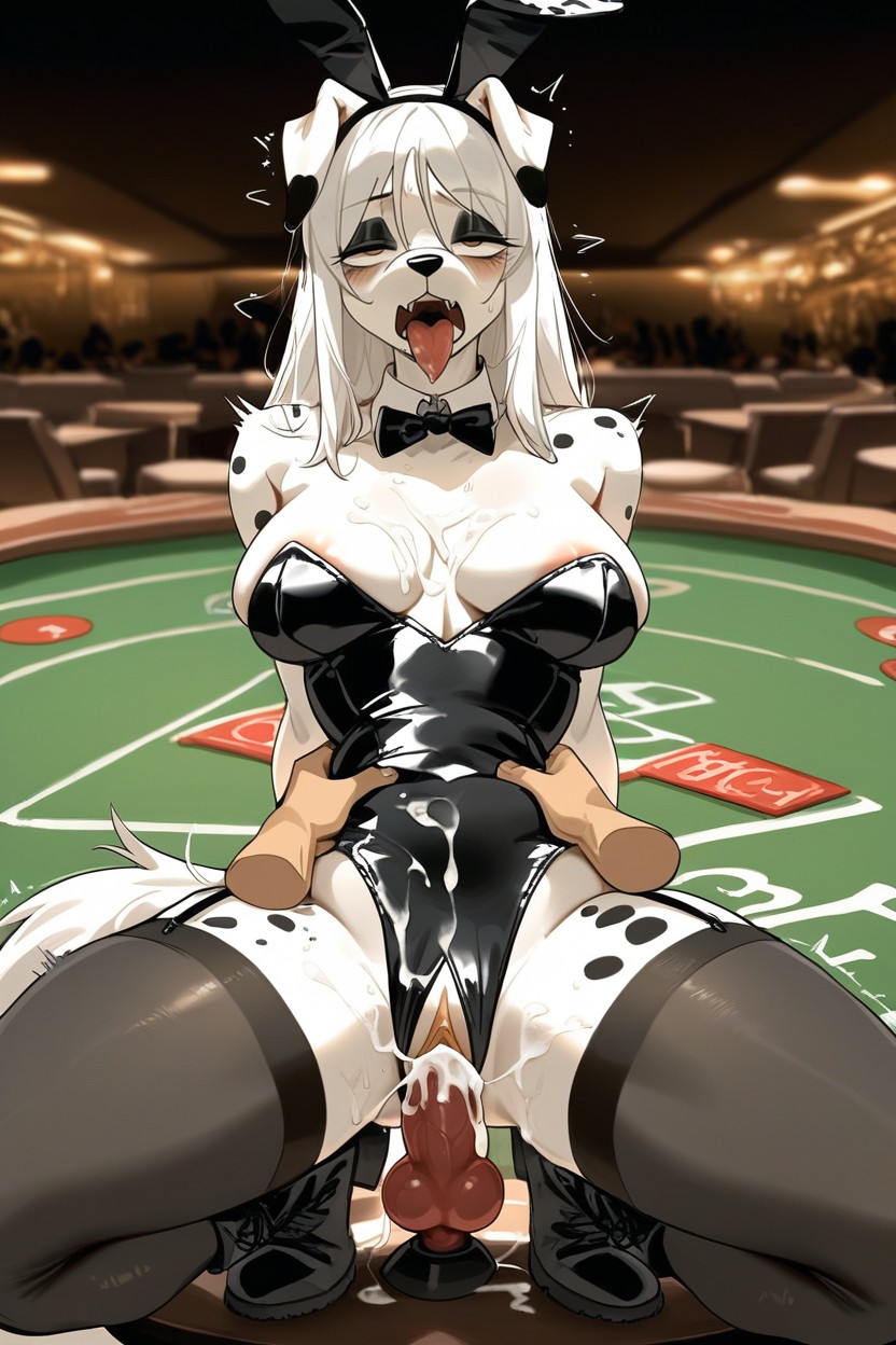 Black Bow Tie, Ultra Hd, Black Thigh Highs Furry AI Porn