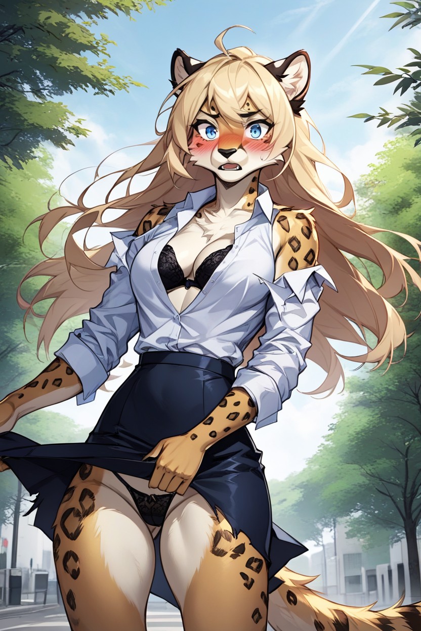 Firm Ass, Open Clothes, Clothes Torn Off By Wind Furry AI Porn