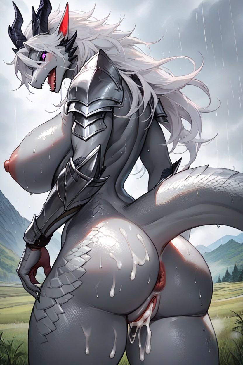 Highly Detailed, White Hair, Waist Furry AI Porn
