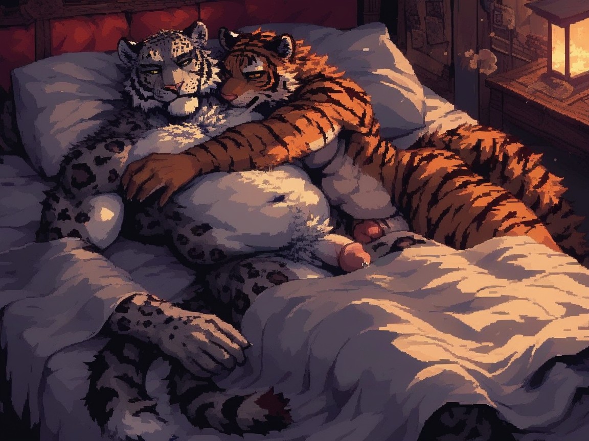 Beefy Body, Very Thick Neck Fur, Kissing Furry AI Porn