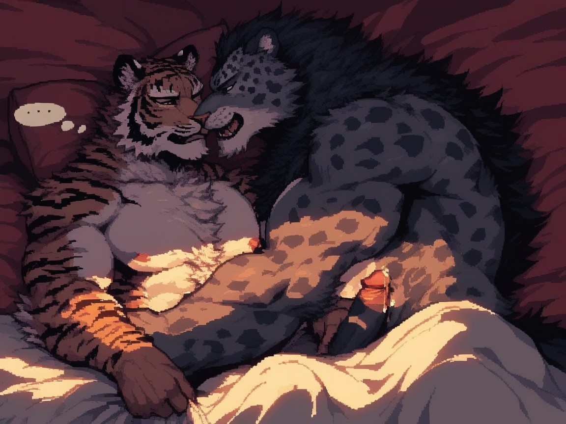 Big Fuzzy Body Fur, Cuddling, Dynamic Hand Placement ファーリーAIポルノ
