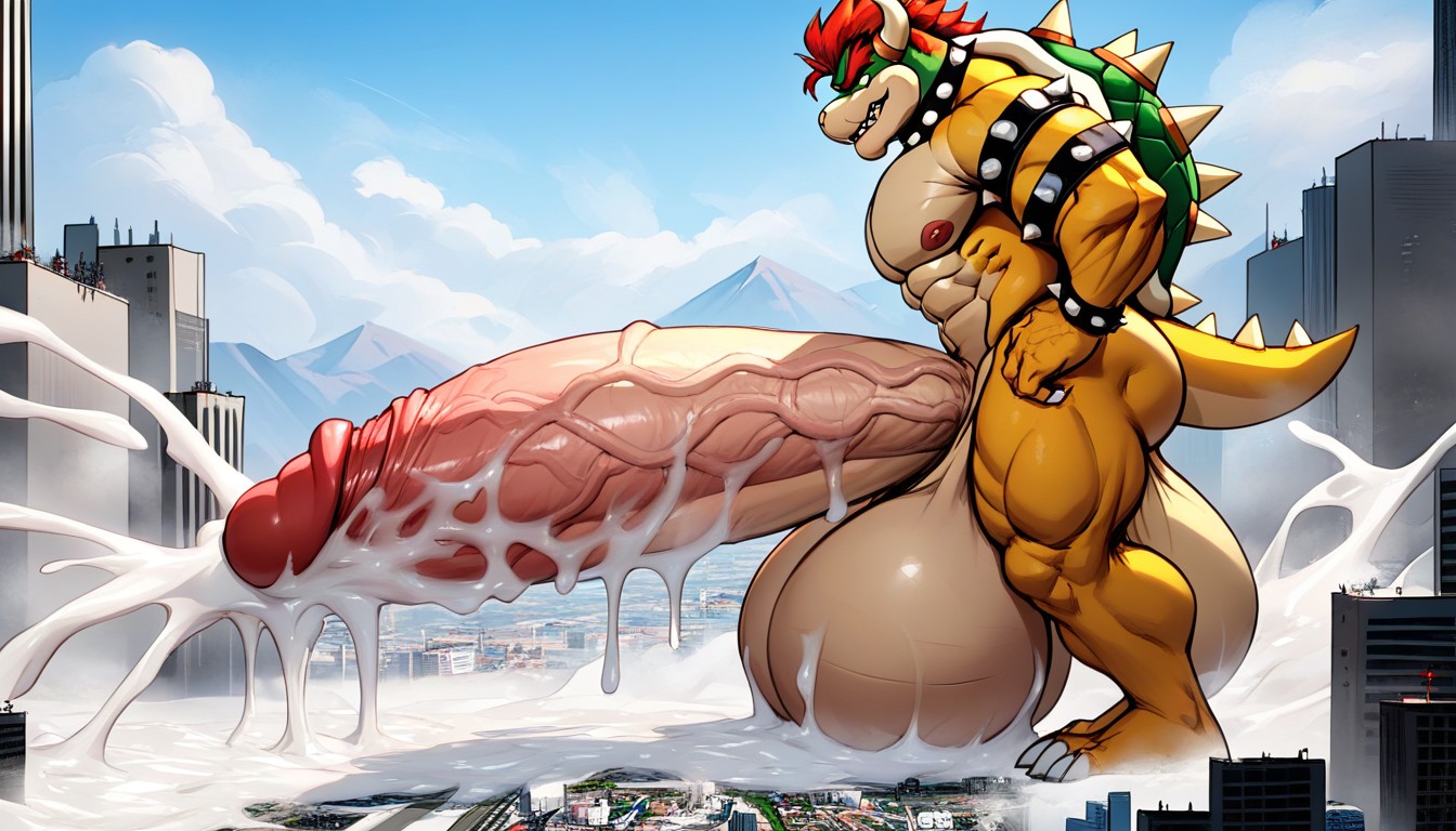 Mountains In Background, Standing, Veiny Furry AI Porn