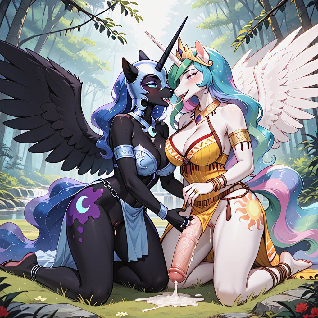Bosque, Cum Pool, Pechos Redondeados Furry IA
