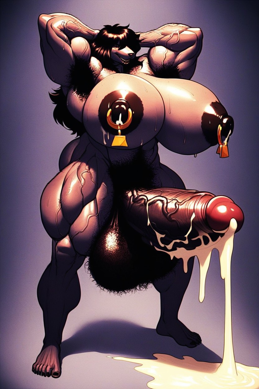 Cumshothyper Cock, Veiny Balls, Black Balls Furry AI Porn