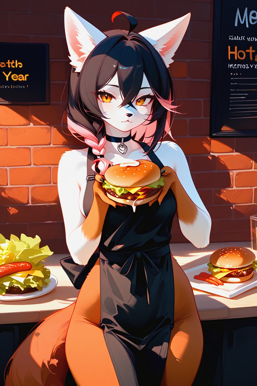 Medium Hair, Side Braid, Girl Furry AI Porn