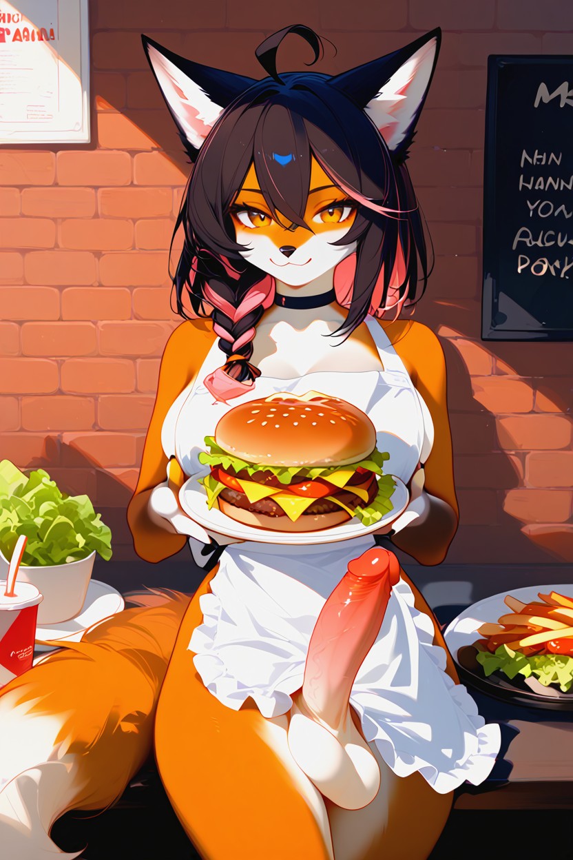 Sausage, Cutting Board, Black Choker AI獸人黃片