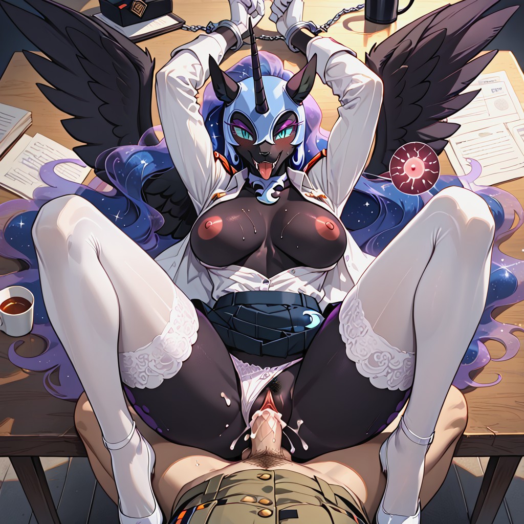 Pressing Nightmare Moon Legs To Himself, Vaginal Penetration, Wedding Ring AI兽人黄片