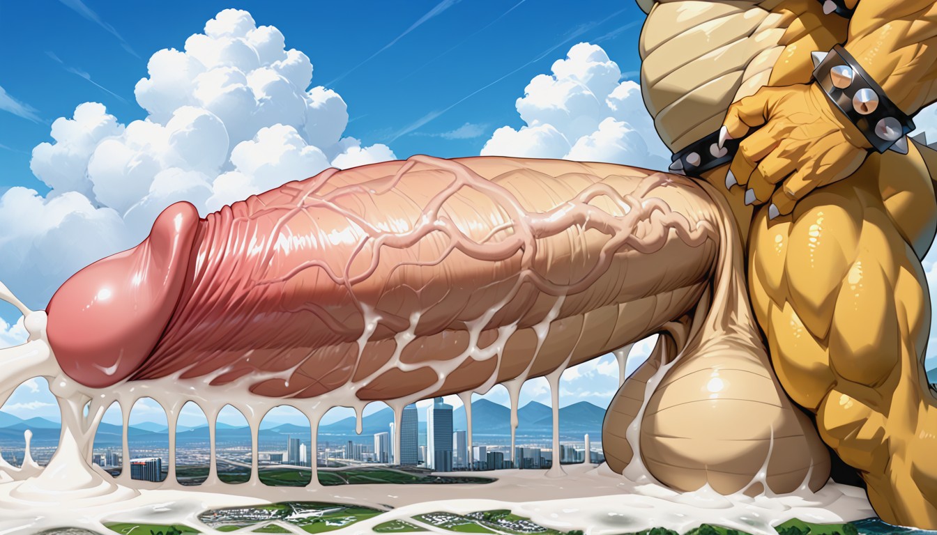 Bowser Face Is Out Of Frame, Cock Close Up, Furry Fat Bowser Фурри AI порно