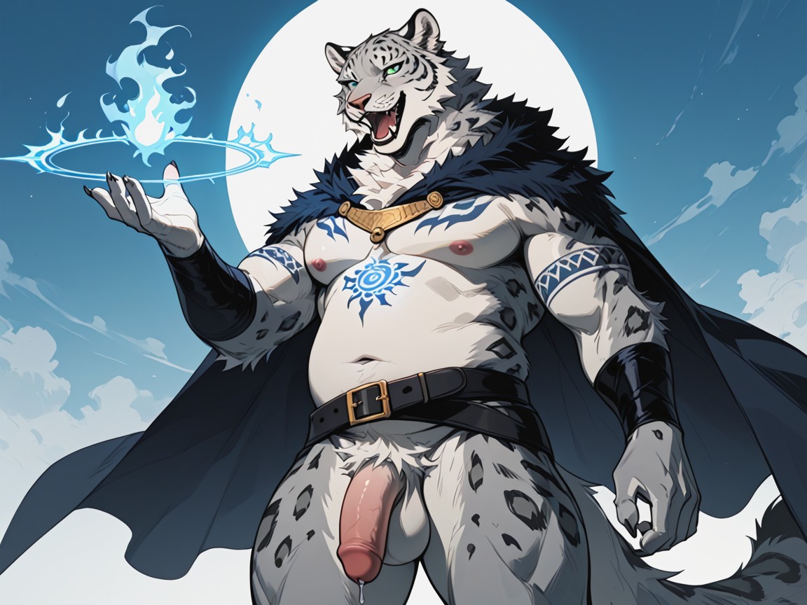 Solo, Chubby Belly Bulge, Lots Of Thick Dense Long Fur Tufts AI獸人黃片